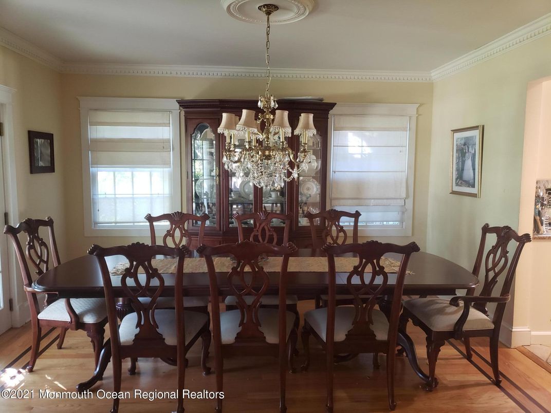 Chandelier, Dining room, Interior, Wood Texture Flooring