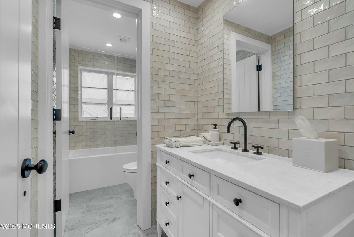 Bathroom, Glass Shower, Interior, Marble, Recessed Lighting