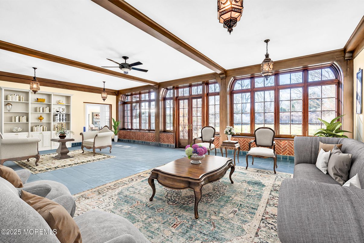 Interior, Living room, Pendant Lights, Wood Texture Flooring