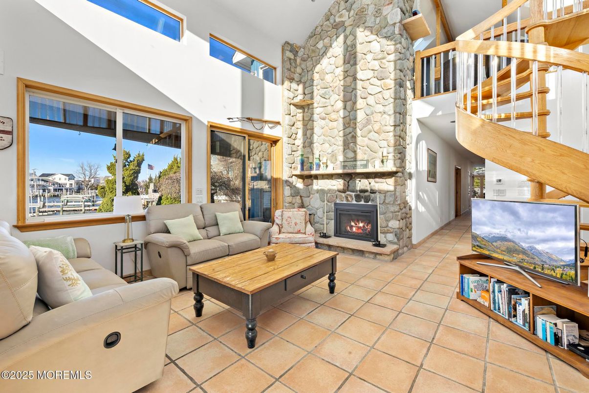 Fireplace, Interior, Living room, Stone Walls