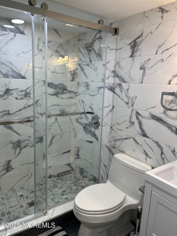 Bathroom, Glass Shower, Interior, Marble Walls