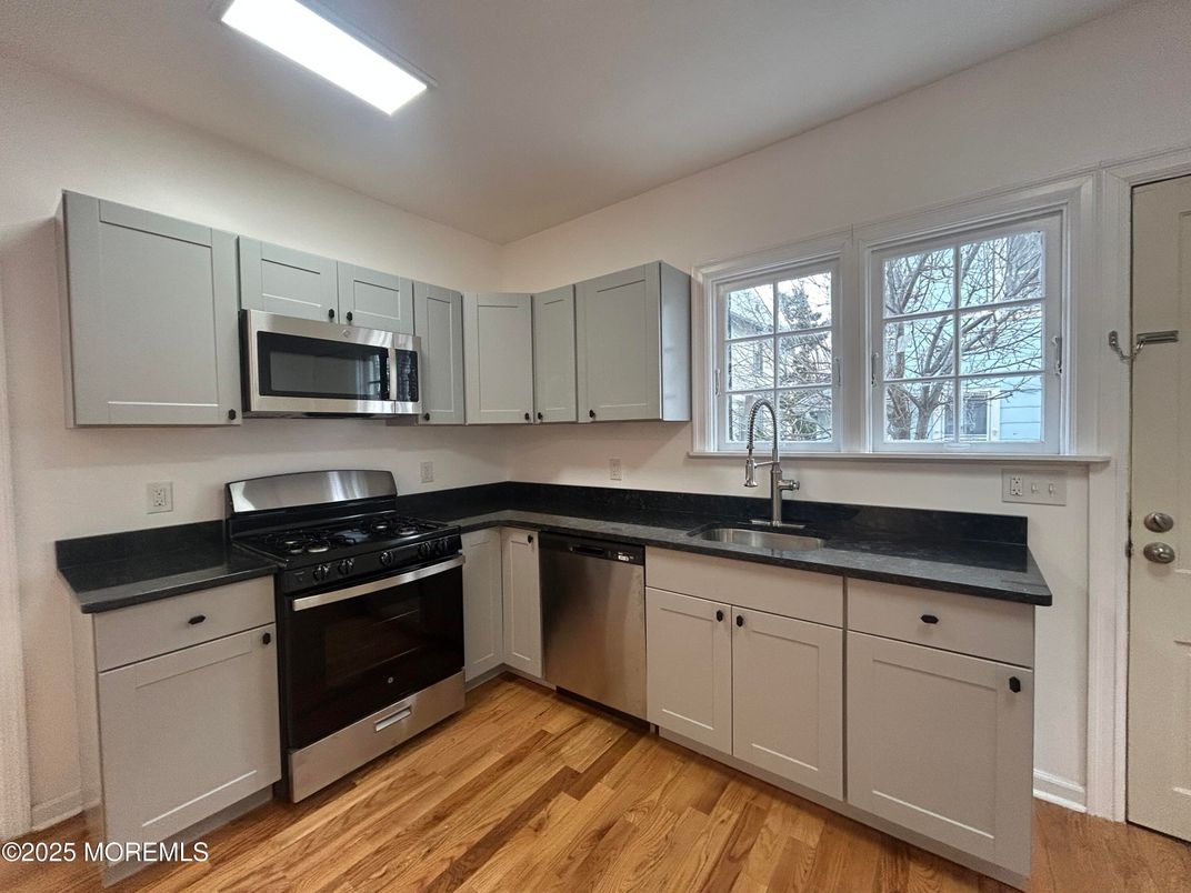 Interior, Kitchen, Stainless Steel Appliances, Wood Texture Flooring