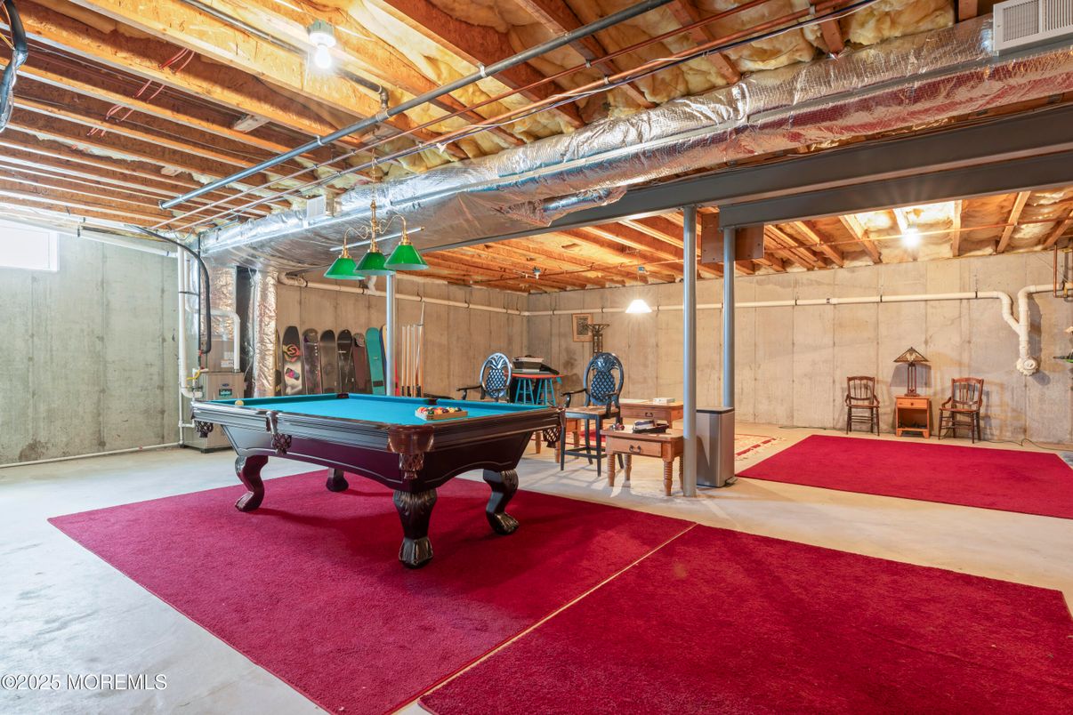 Billiard Table, Game Room, Interior, Wooden Beams