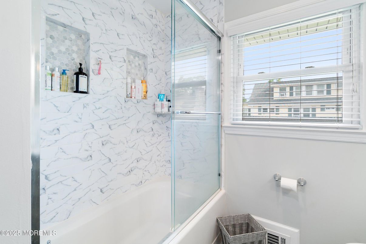 Bathroom, Glass Shower, Interior, Marble Walls