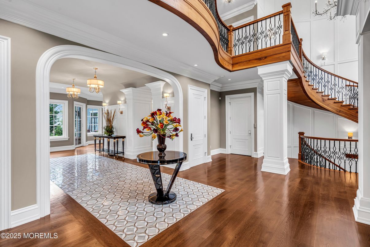 Chandelier, Interior, Recessed Lighting, Wood Texture Flooring