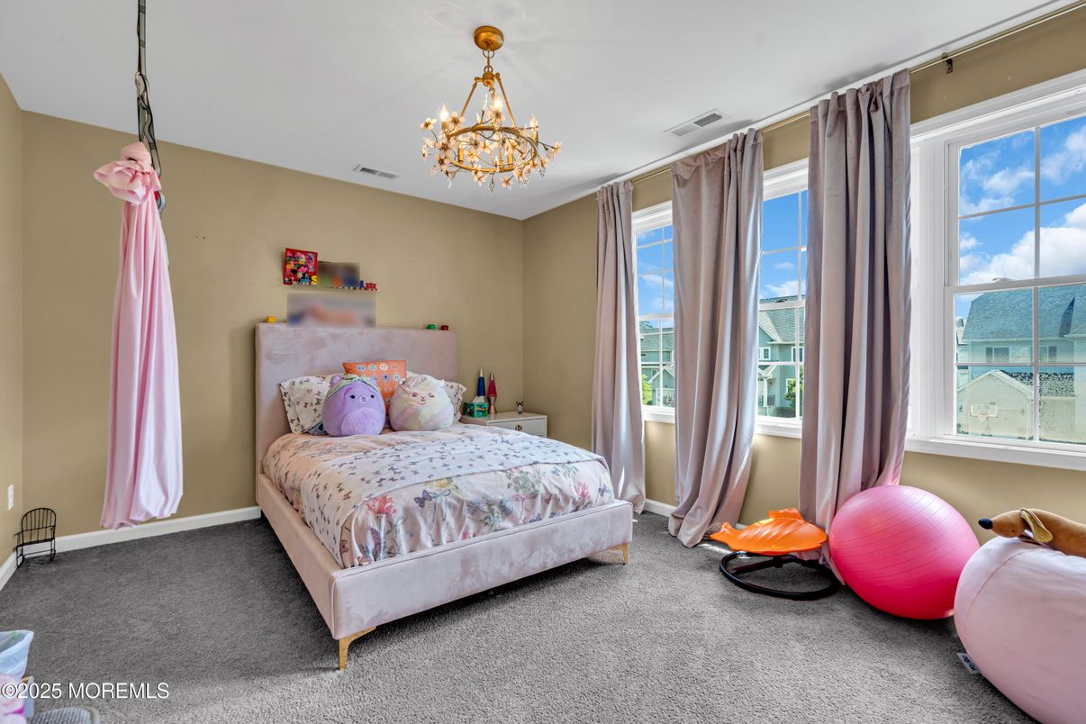 Bedroom, Chandelier, Interior
