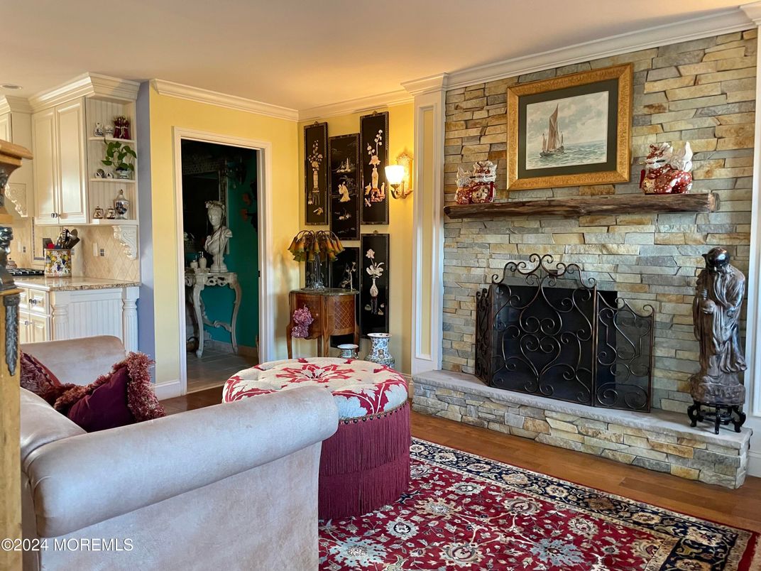Fireplace, Interior, Stone Walls, Wood Texture Flooring