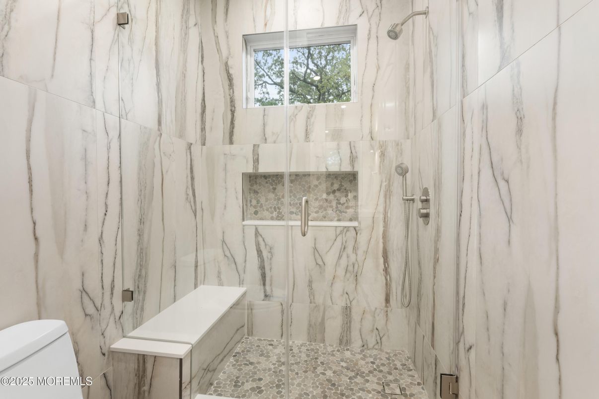 Bathroom, Glass Shower, Interior, Marble Walls