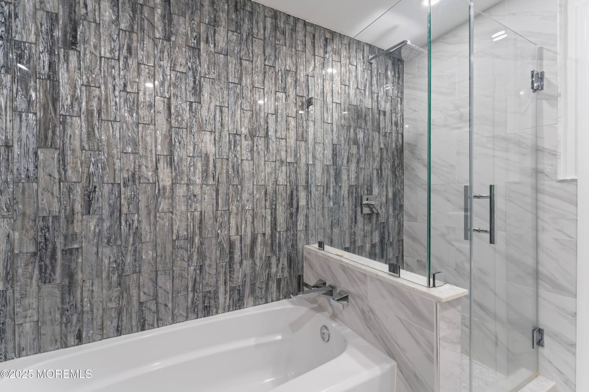 Bathroom, Glass Shower, Interior, Marble Walls