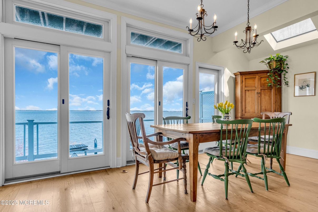 Chandelier, Dining room, Interior, Water, Wood Texture Flooring