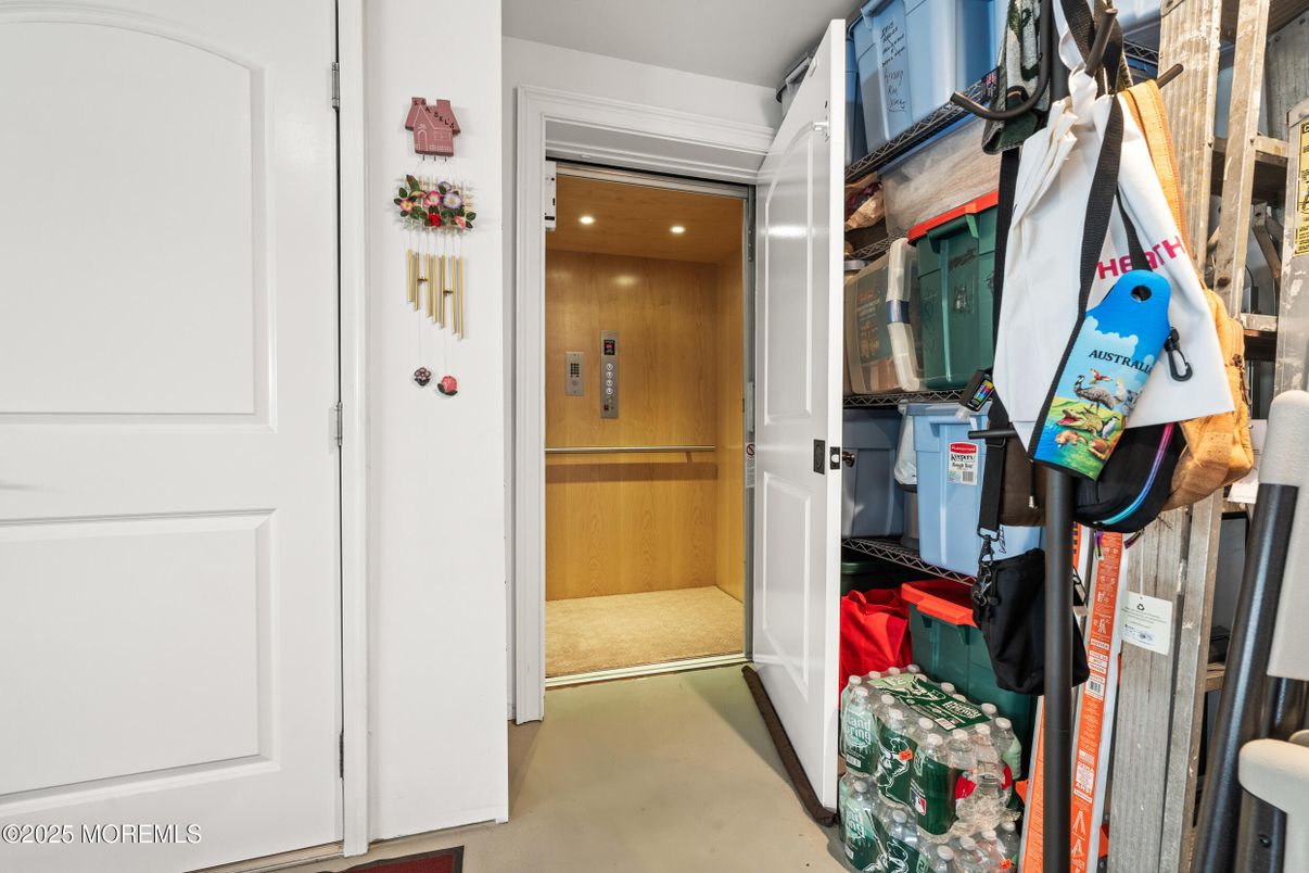 Elevator, Interior, Recessed Lighting, Wooden Walls