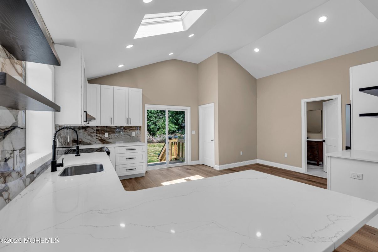 Interior, Kitchen, Recessed Lighting, Wood Texture Flooring