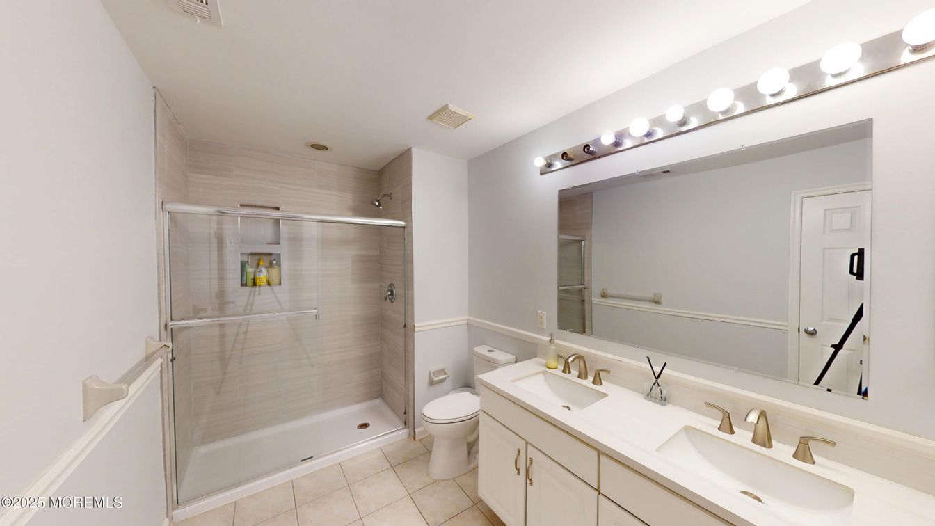 Bathroom, Dual Sink Vanities, Glass Shower, Interior