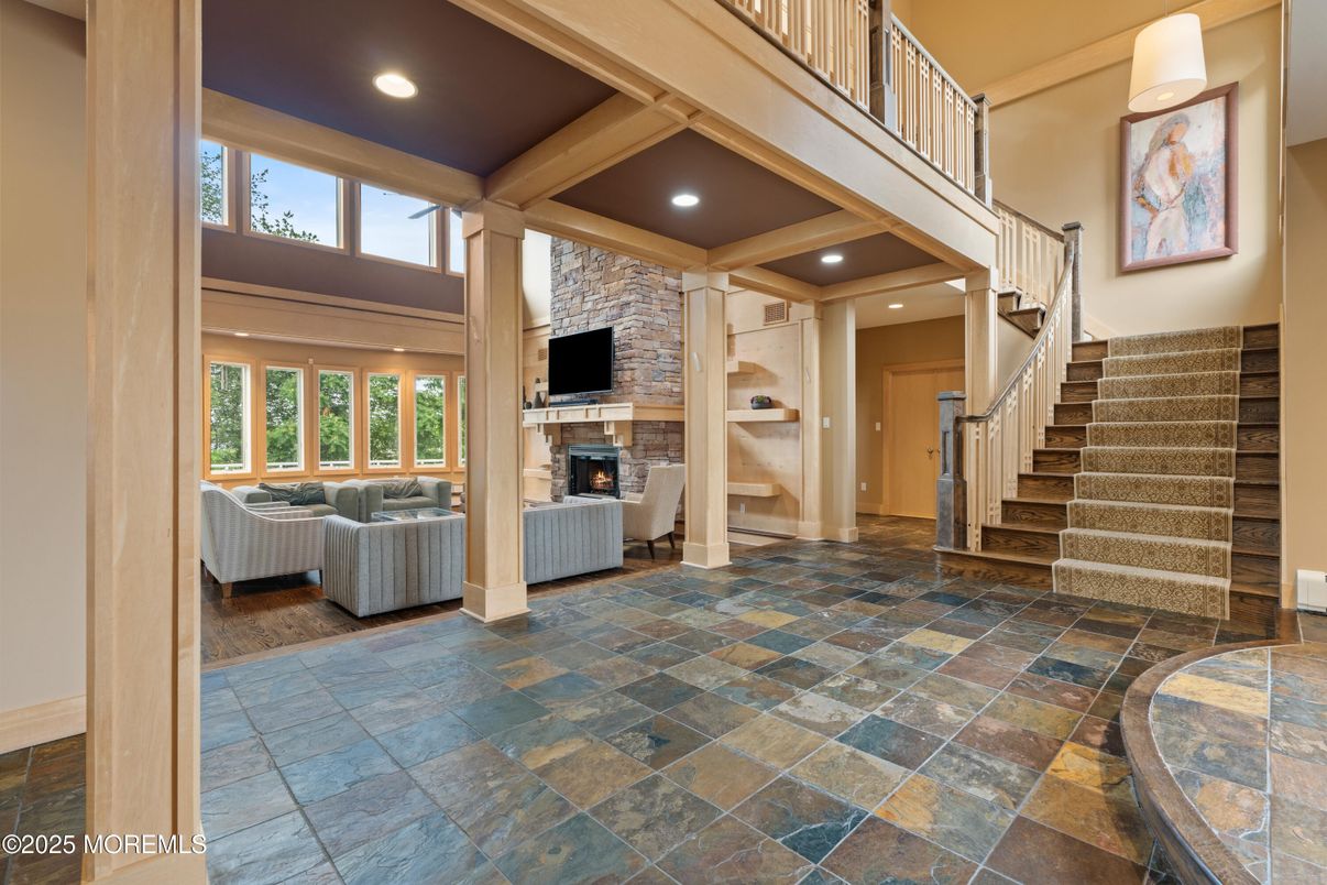 Fireplace, Interior, Living room, Recessed Lighting