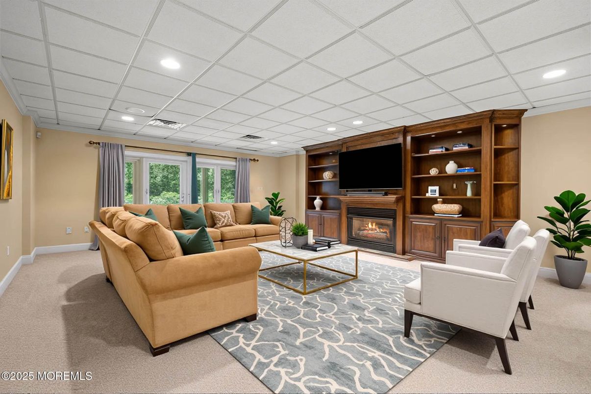 Fireplace, Interior, Living room, Recessed Lighting