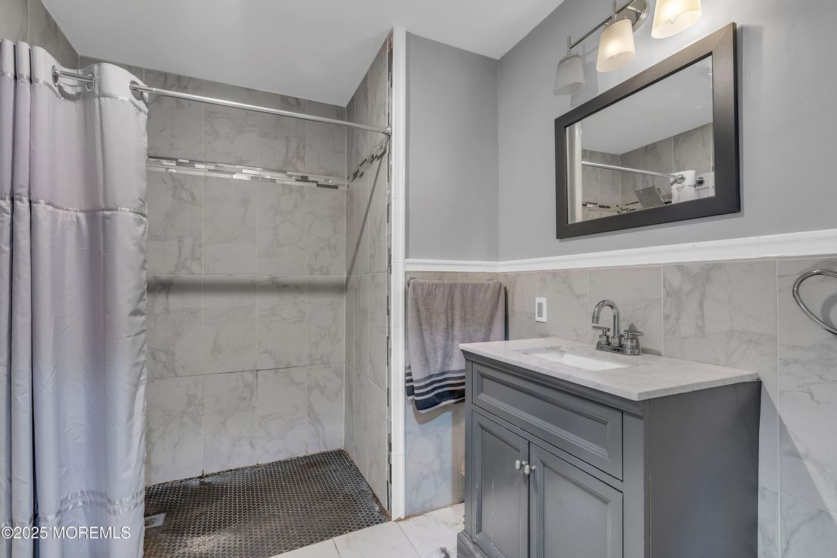 Bathroom, Glass Shower, Interior, Marble Walls