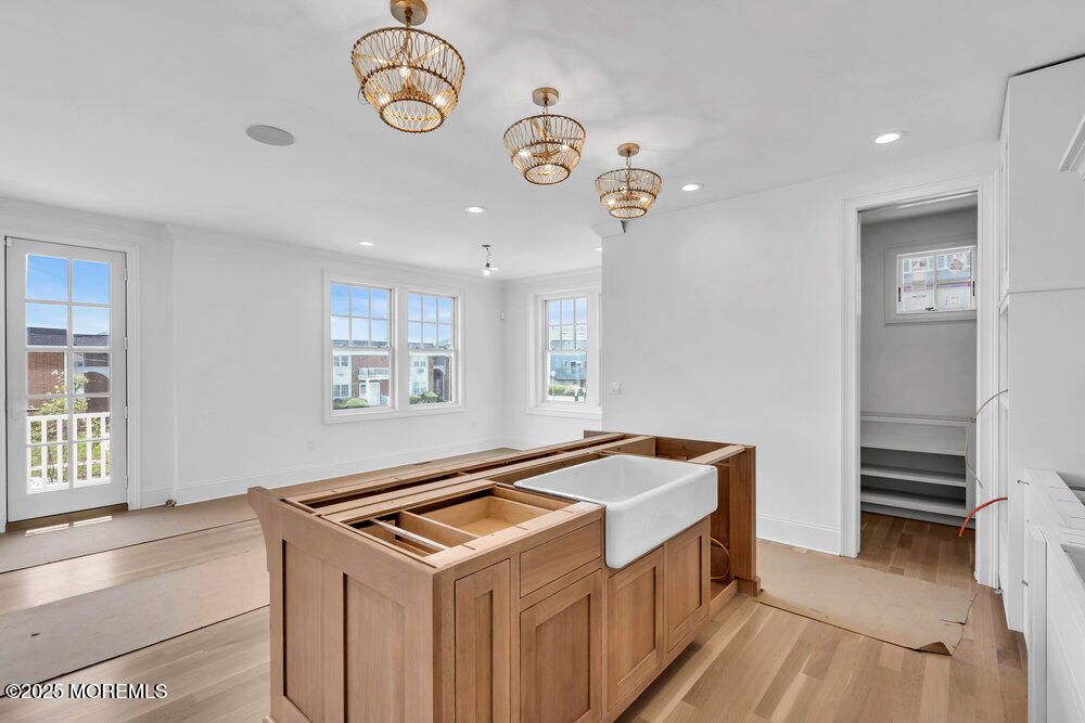 Chandelier, Game Room, Interior, Recessed Lighting, Wood Texture Flooring