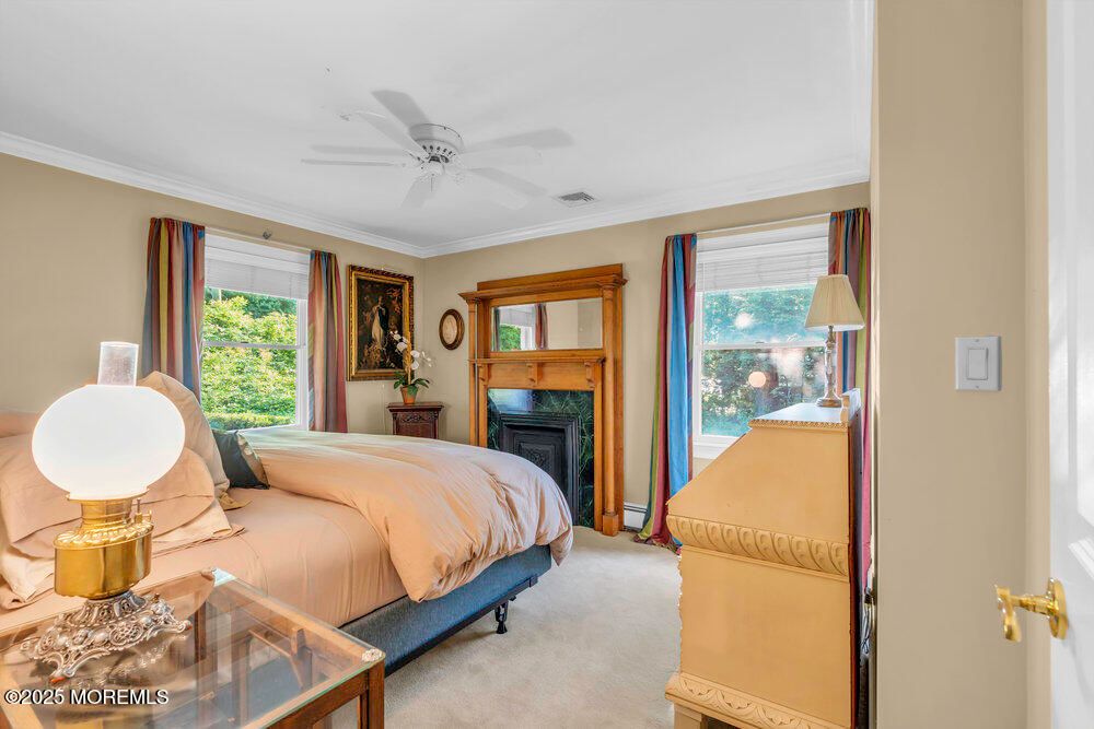 Bedroom, Fireplace, Interior