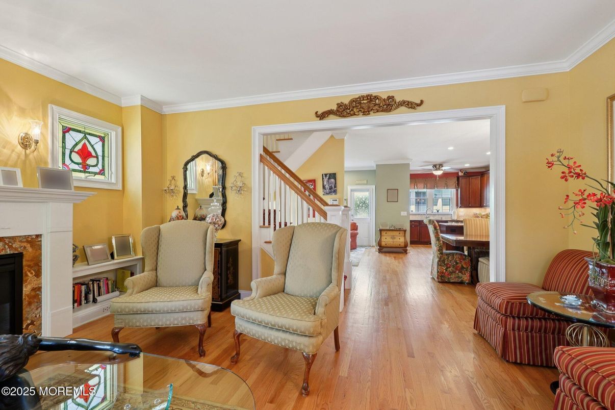Fireplace, Interior, Recessed Lighting, Wood Texture Flooring
