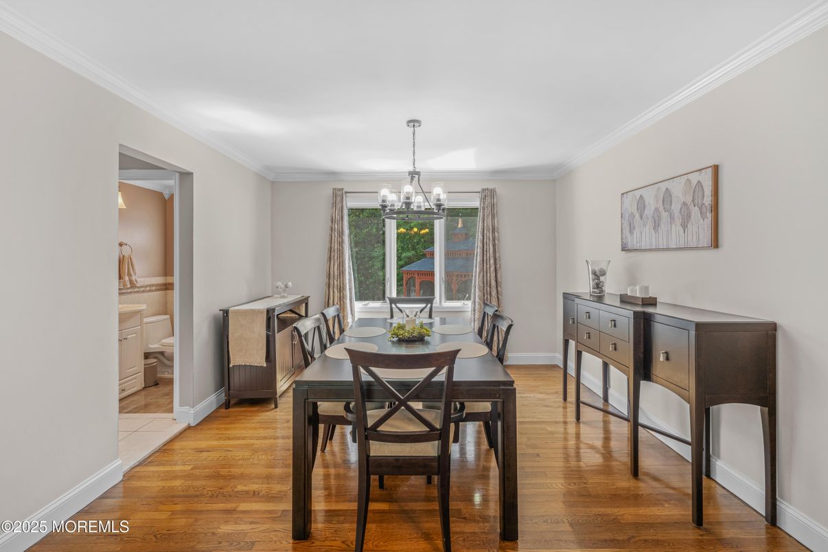 Chandelier, Dining room, Interior, Wood Texture Flooring