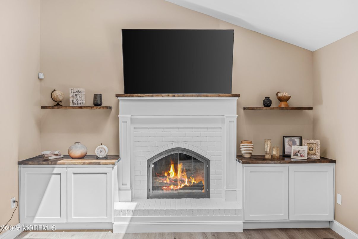 Fireplace, Interior, Wood Texture Flooring