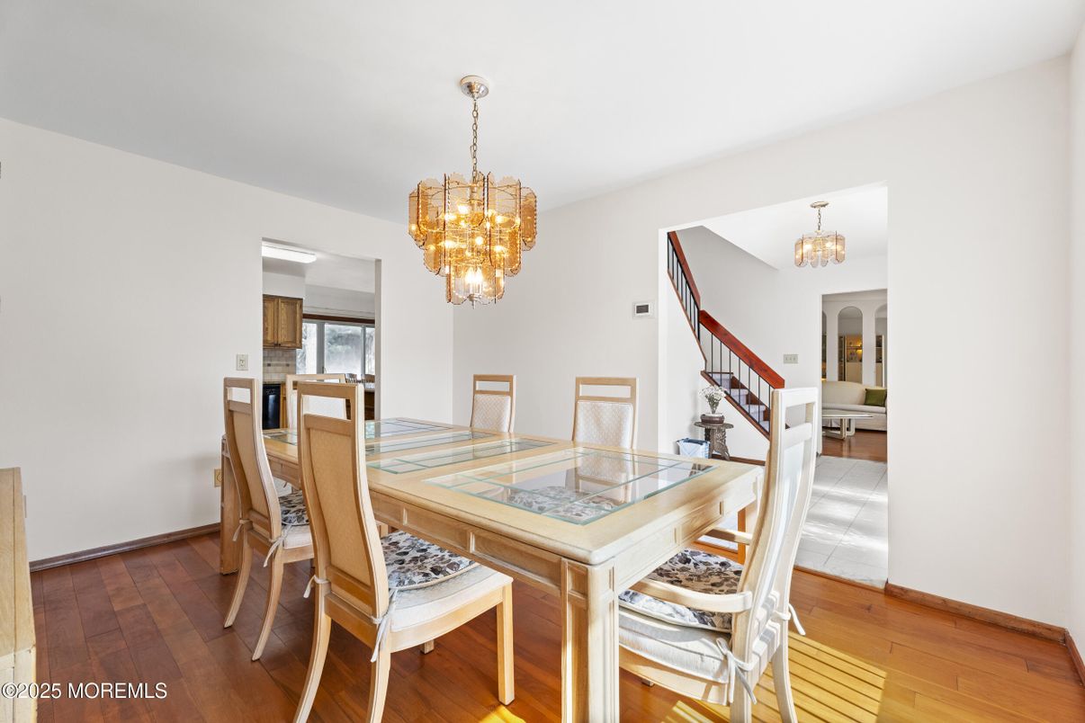Chandelier, Dining room, Interior, Wood Texture Flooring