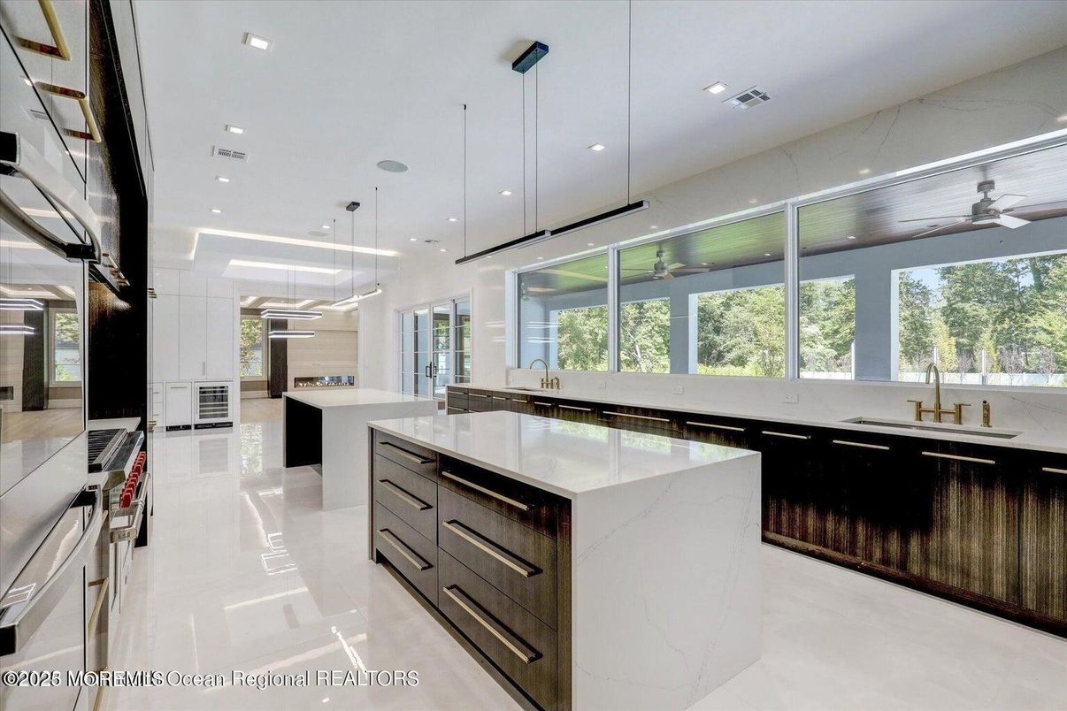 Interior, Kitchen, Pendant Lights, Recessed Lighting, Stainless Steel Appliances