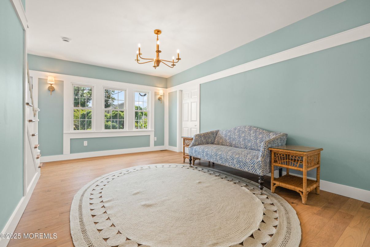 Bedroom, Chandelier, Interior, Wood Texture Flooring