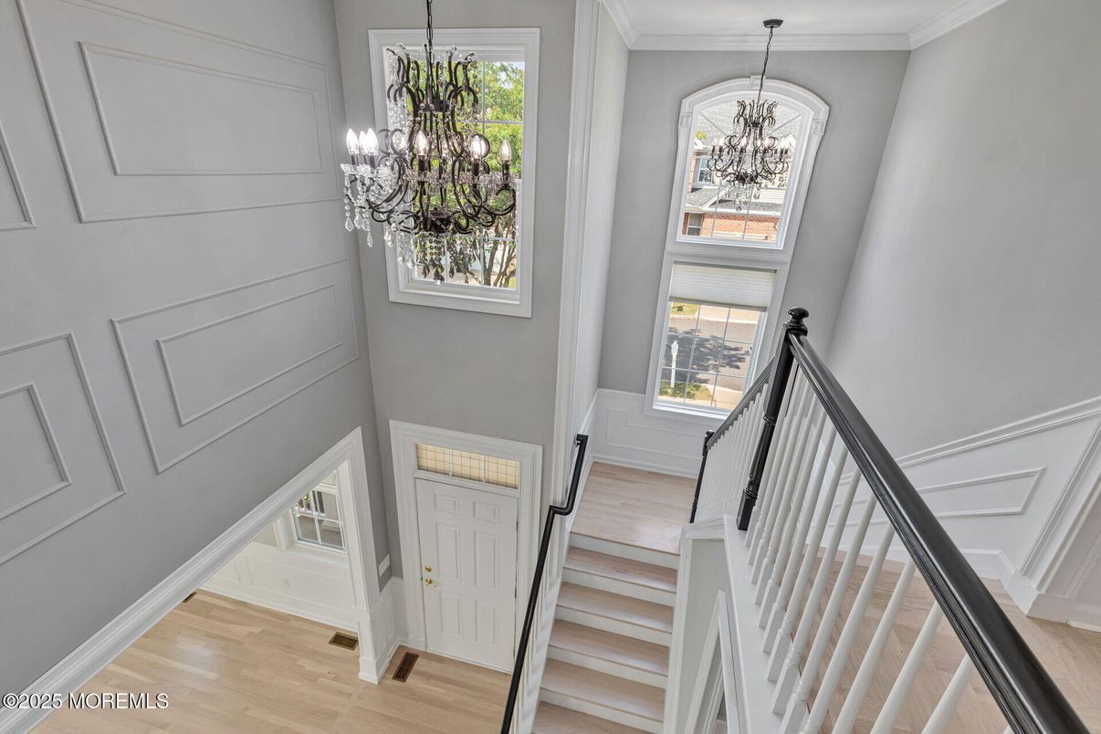 Chandelier, Interior, Wood Texture Flooring