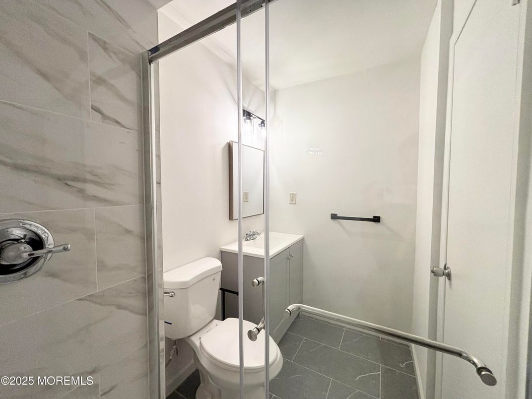 Bathroom, Glass Shower, Interior, Marble Walls