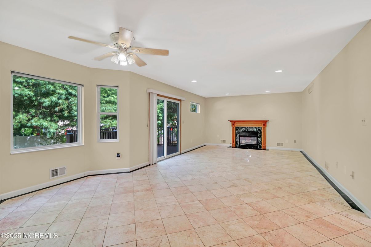 Empty room, Fireplace, Interior, Recessed Lighting