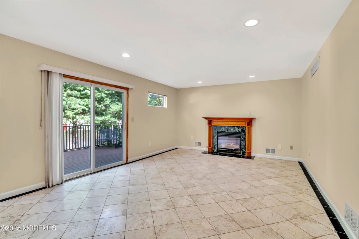Empty room, Fireplace, Interior, Recessed Lighting