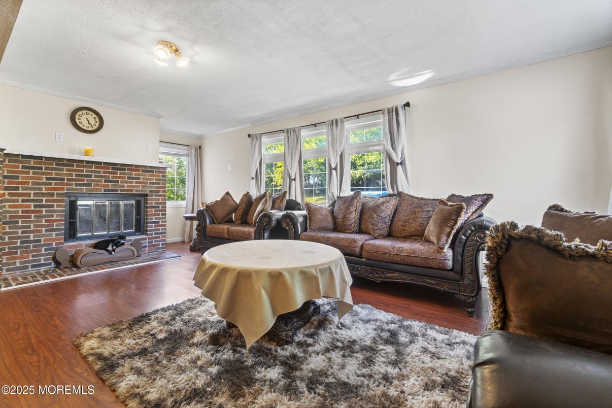 Fireplace, Interior, Living room, Stone Walls, Wood Texture Flooring