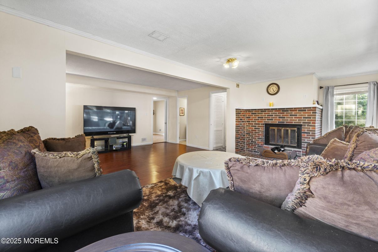 Fireplace, Interior, Living room, Stone Walls, Wood Texture Flooring