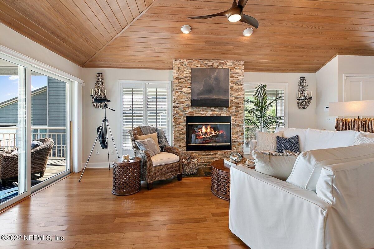 Fireplace, Interior, Living room, Stone Walls, Wooden Ceilings, Wood Texture Flooring