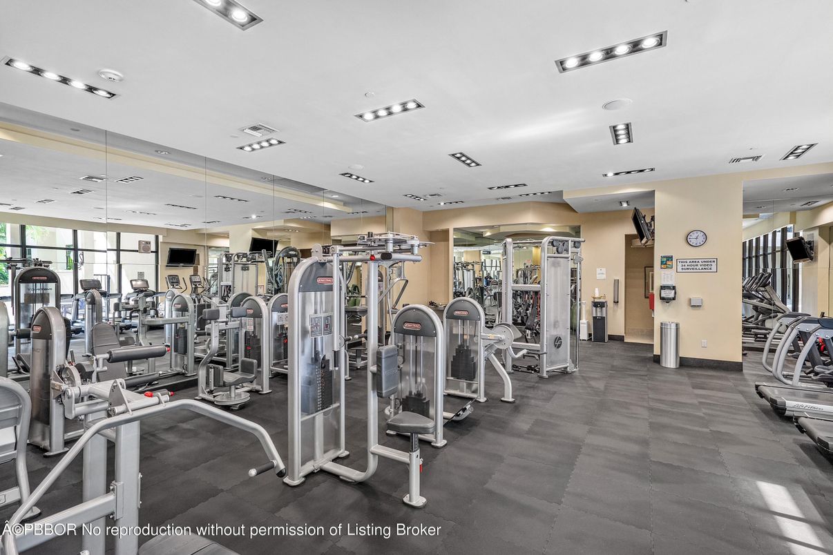 Fitness Equipment, Gym, Interior, Recessed Lighting