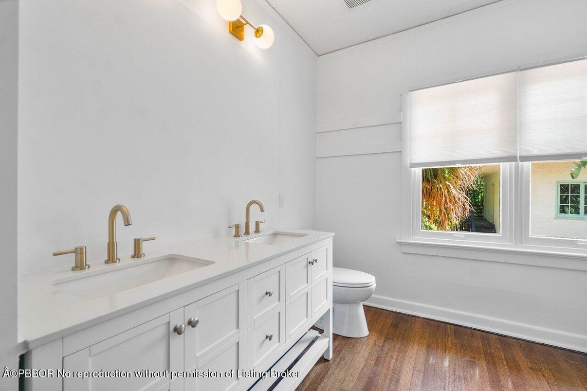 Bathroom, Dual Sink Vanities, Interior, Wood Texture Flooring