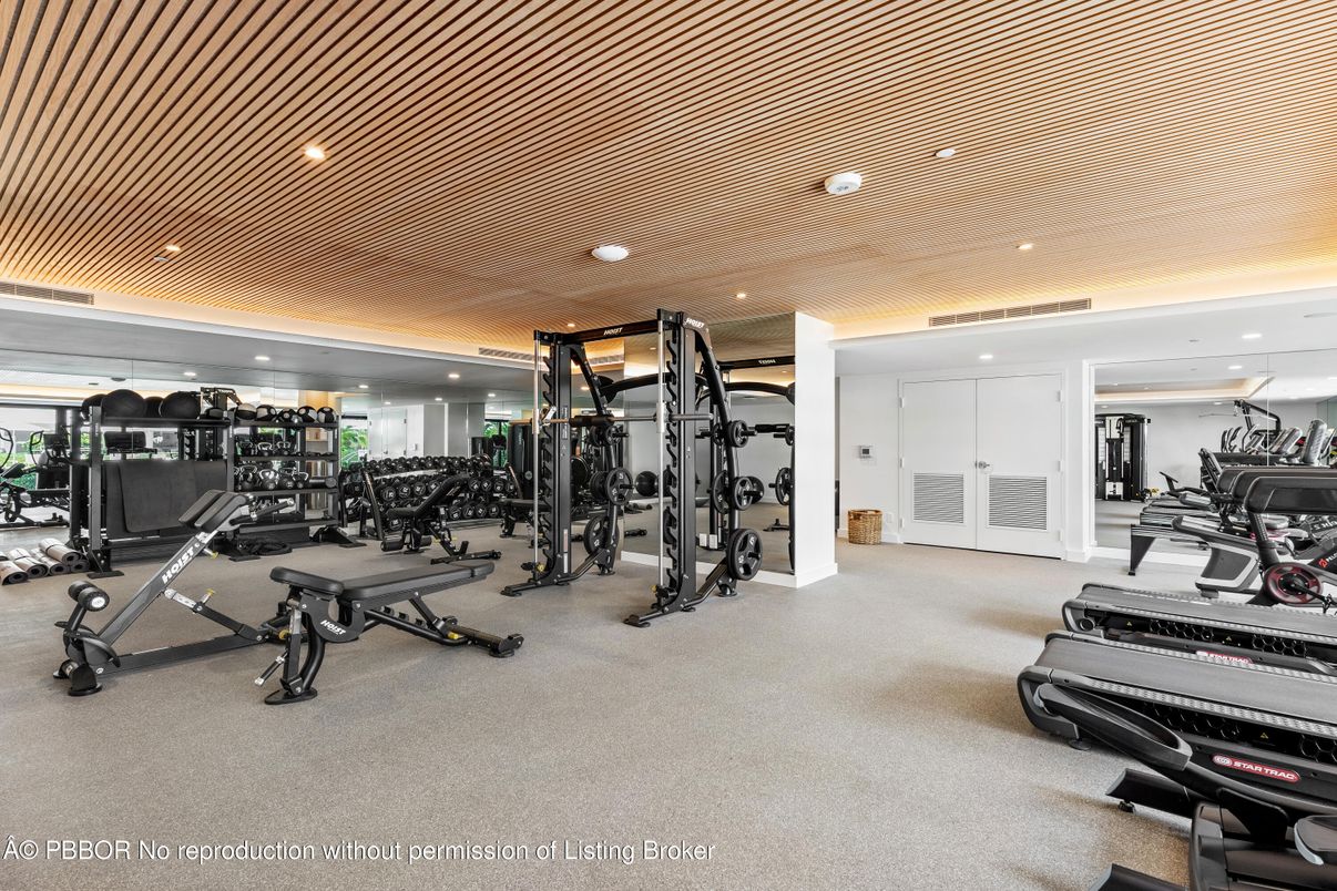 Fitness Equipment, Gym, Interior, Recessed Lighting