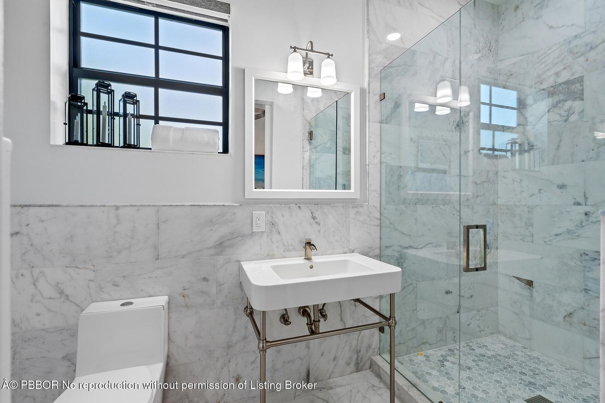 Bathroom, Glass Shower, Interior, Marble, Marble Walls