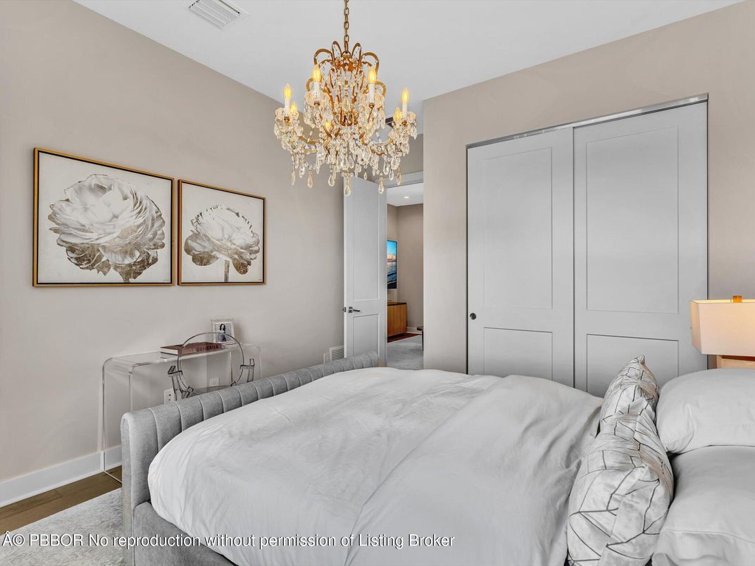 Bedroom, Chandelier, Interior