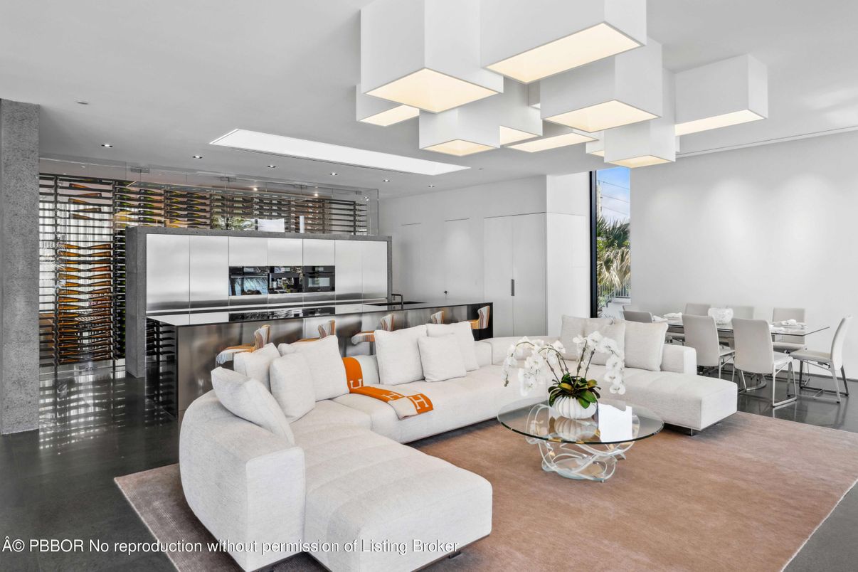 Dining room, Interior, Kitchen, Living room, Recessed Lighting, Stainless Steel Appliances