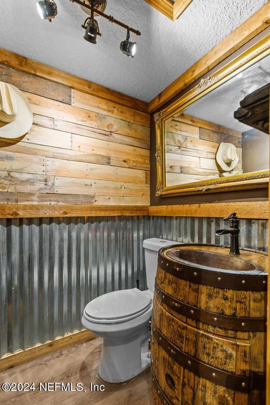 Bathroom, Interior, Wood Texture Flooring, Wooden Walls