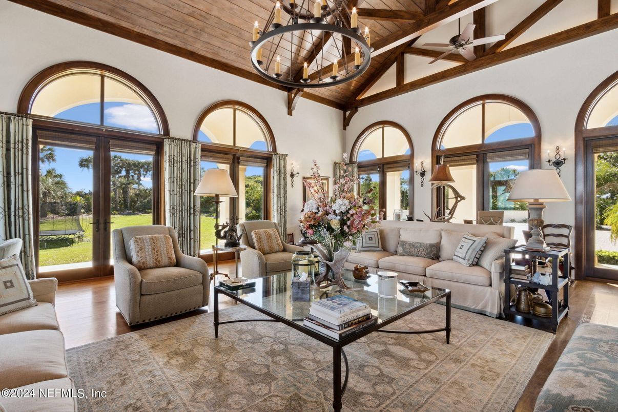 Chandelier, Interior, Living room, Wooden Beams, Wooden Ceilings, Wood Texture Flooring