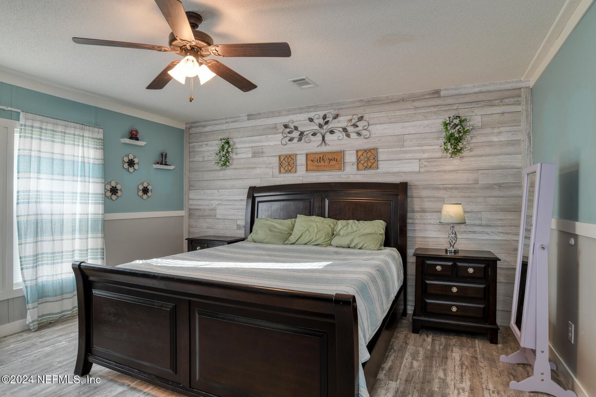 Bedroom, Interior, Wood Texture Flooring, Wooden Walls