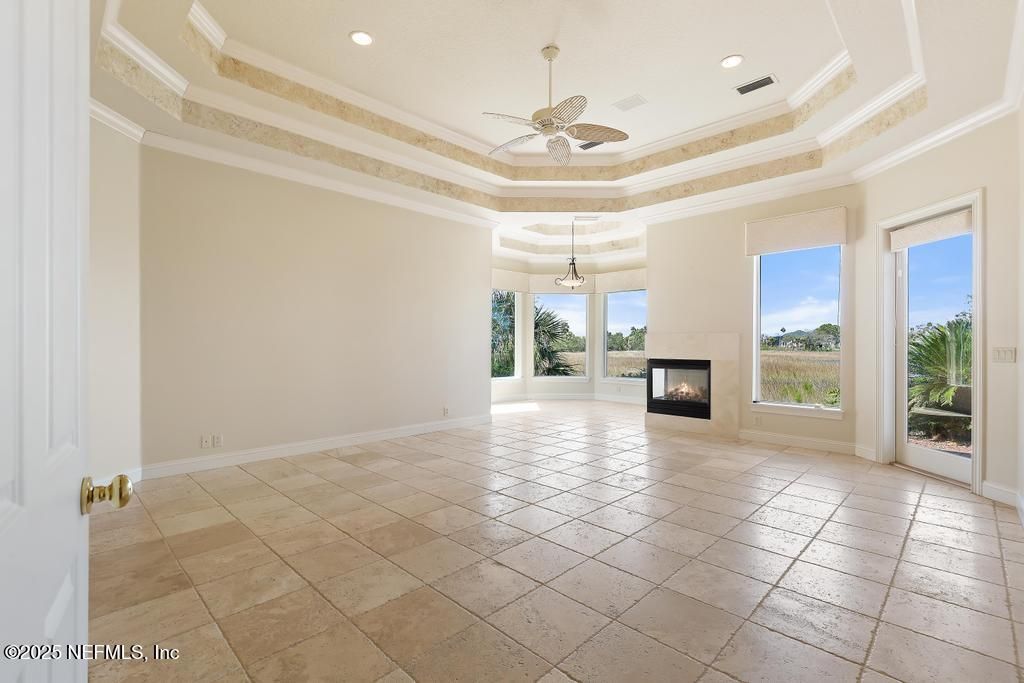 Empty room, Fireplace, Interior, Recessed Lighting