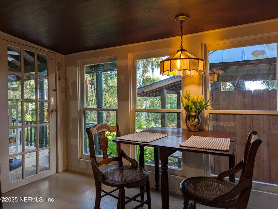 Dining room, Interior, Pendant Lights, Wooden Ceilings, Wood Texture Flooring