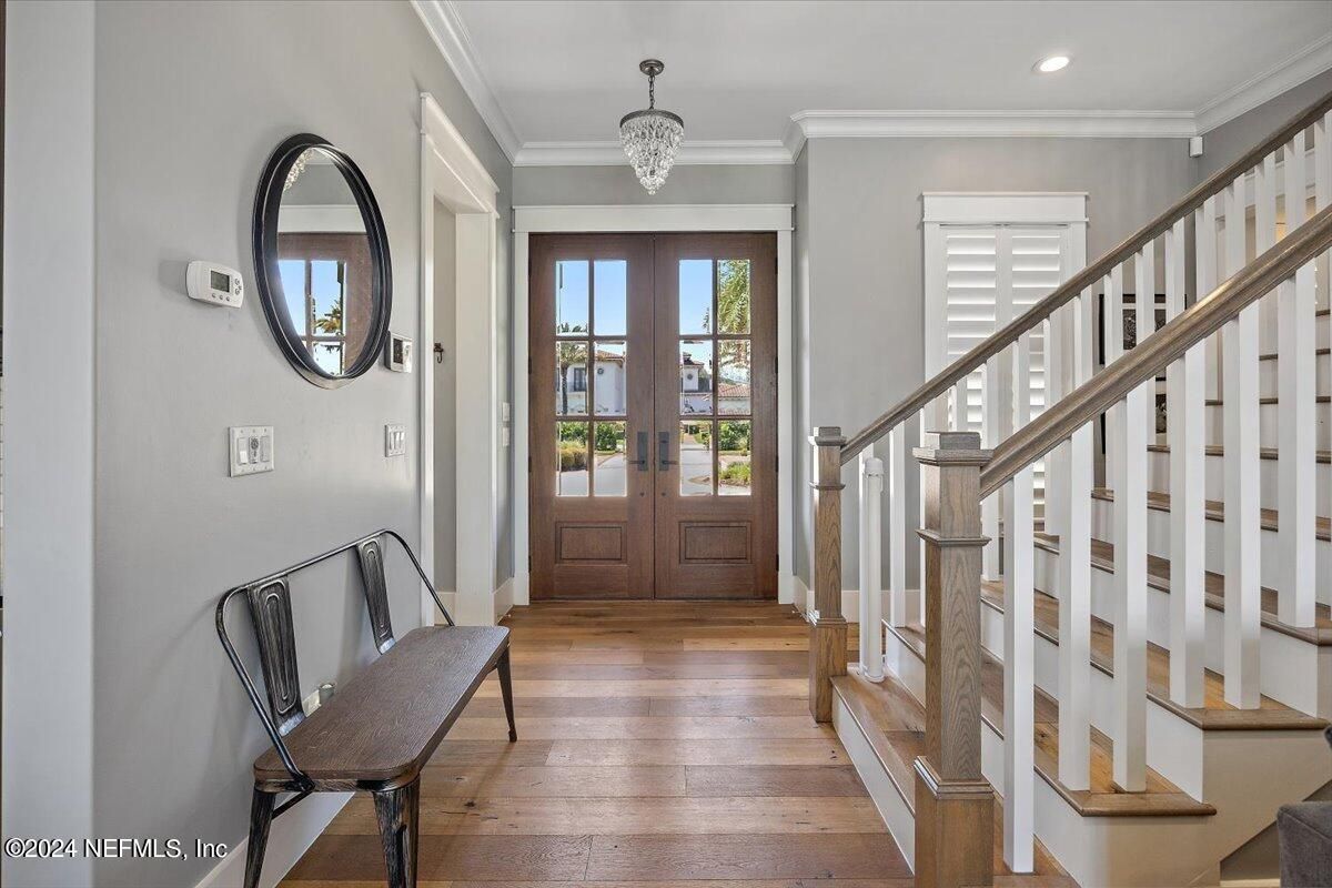 Chandelier, Interior, Recessed Lighting, Wood Texture Flooring