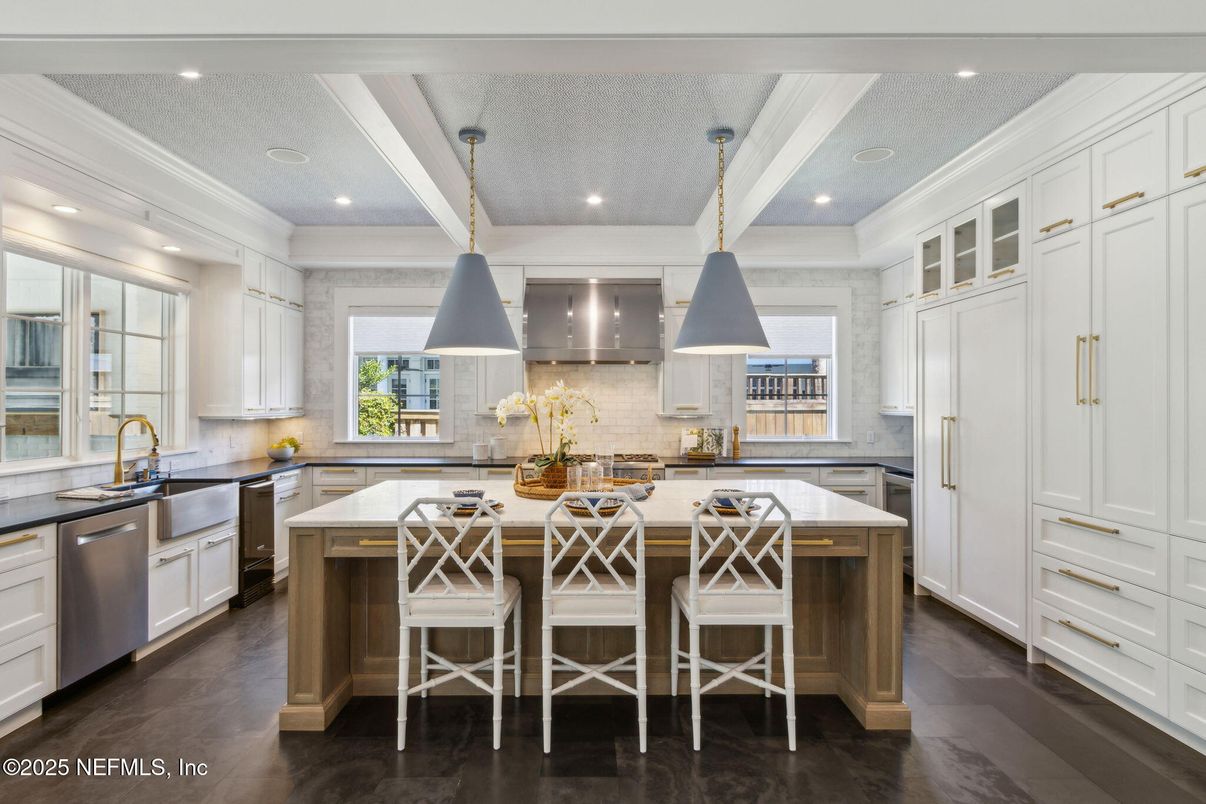 Interior, Kitchen, Pendant Lights, Recessed Lighting, Stainless Steel Appliances