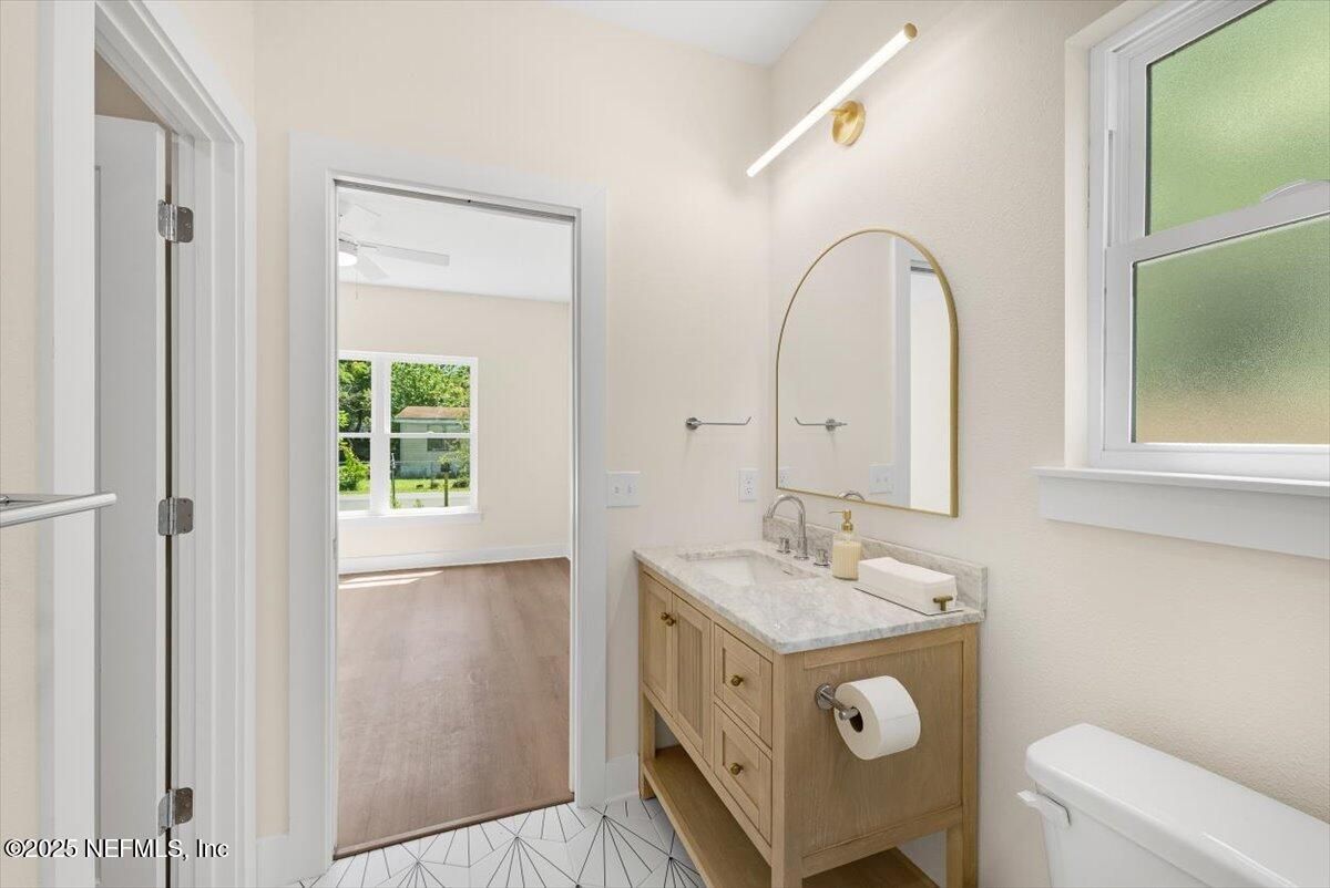 Bathroom, Dual Sink Vanities, Interior, Wood Texture Flooring