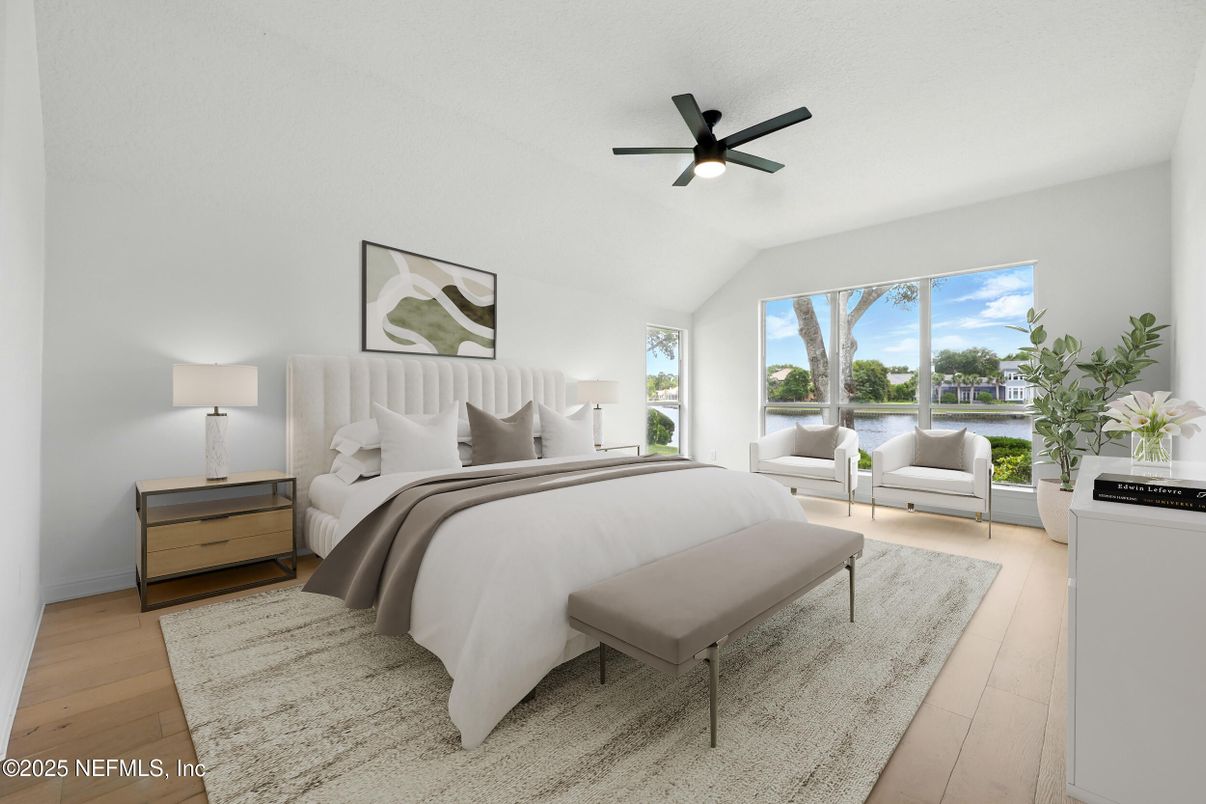 Bedroom, Interior, Water, Wood Texture Flooring